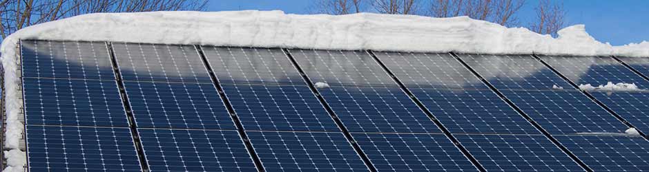 Snow-cleared solar panels